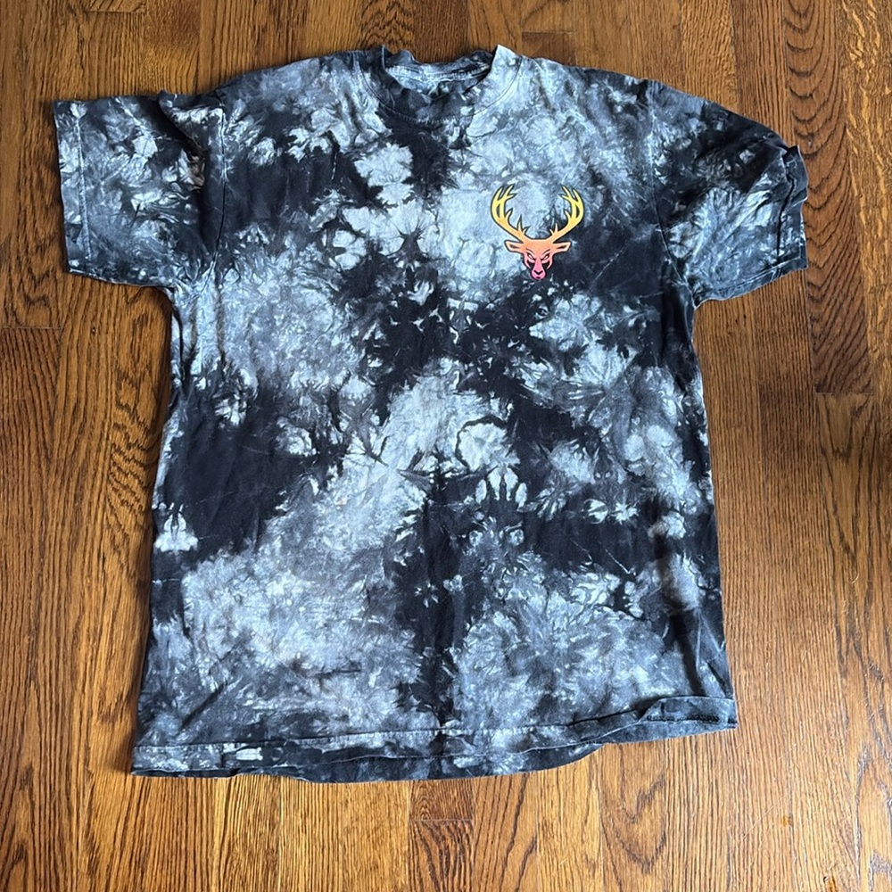 Buckedup tshirt. Tie dye black size large
